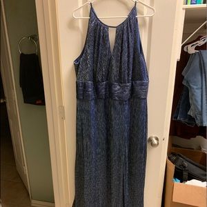 Long Blue/Silver Dress Sleeveless Size 18W